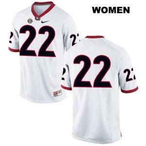 Women's Georgia Bulldogs NCAA #22 Nate McBride Nike Stitched White Authentic No Name College Football Jersey VZY7454KC